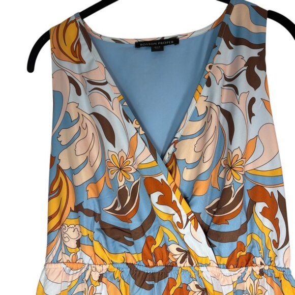 Boston Proper Printed Tiered Maxi Dress multi color size S - Picture 3 of 6